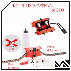 KIT PULIZIA CATENA MOTO PROFESSIONALE PER MOTO STRADALI CUSTOM ENDURO CROSS QUAD ECC.