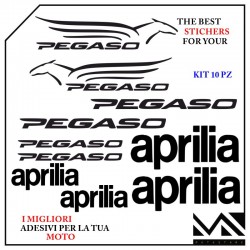 KIT ADESIVI stickers decal PER APRILIA PEGASO CUBE TRAIL STRADA COLORE NERO