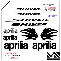 KIT ADESIVI stickers decal PER APRILIA SHIVER 750 SHIVER 900 COLORE NERO