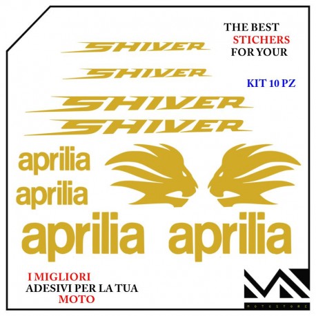 KIT ADESIVI stickers decal PER APRILIA SHIVER 750 SHIVER 900 COLORE ORO