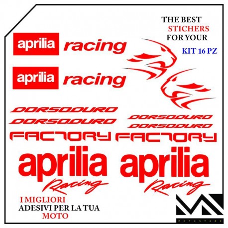 KIT ADESIVI stickers decal PER APRILIA DORSODURO 750 900 1200 MOTARD COLORE ROSSO