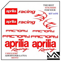 KIT ADESIVI stickers decal APRILIA FACTORY 750 900 1000 1200 MOTARD COLORE ROSSOO