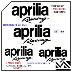 KIT ADESIVI stickers decal APRILIA RACING PER MOTO E SCOOTER COLORE NERO