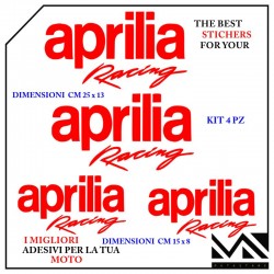 KIT ADESIVI stickers decal APRILIA RACING PER MOTO E SCOOTER COLORE ROSSO