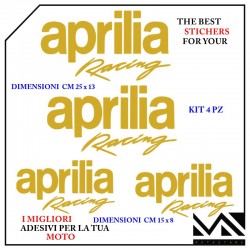 KIT ADESIVI stickers decal APRILIA RACING PER MOTO E SCOOTER COLORE ORO