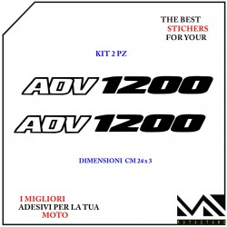 KIT 2 ADESIVI Stickers BECCO ANTERIORE MOTO BMW R1200 GS ADV COLORE NERO