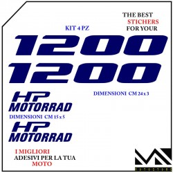 KIT ADESIVI Stickers BECCO ANTERIORE MOTO BMW R1200 HP MOTORRAD COLORE BLU