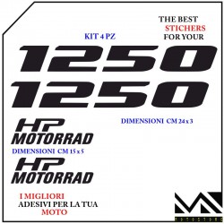 KIT ADESIVI Stickers BECCO ANTERIORE MOTO BMW R1250 HP MOTORRAD COLORE NERO