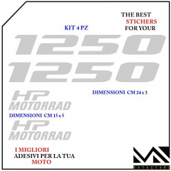 KIT ADESIVI Stickers BECCO ANTERIORE MOTO BMW R1250 HP MOTORRAD COLORE ARGENTO