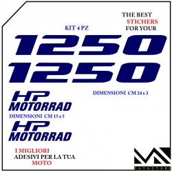 KIT ADESIVI Stickers BECCO ANTERIORE MOTO BMW R1250 HP MOTORRAD COLORE BLU