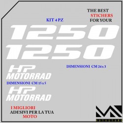 KIT ADESIVI Stickers BECCO ANTERIORE MOTO BMW R1250 HP MOTORRAD COLORE BIANCO