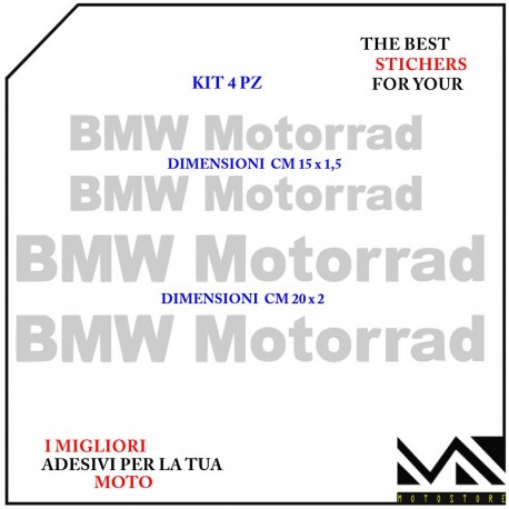 KIT 4 ADESIVI Stickers Decal PER MOTO BMW MOTORRAD MOTORCYCLE