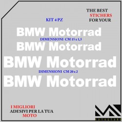 KIT ADESIVI Stickers Decal PER MOTO BMW MOTORRAD SPORT COLORE BIANCO