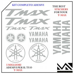 KIT SERIE DI ADESIVI COMPLETA PER YAMAHA TMAX T- MAX 500 530 DI COLORE ARGENTO