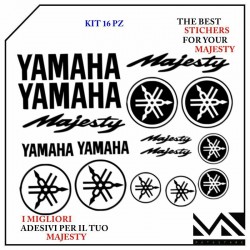 KIT SERIE DI ADESIVI PER YAMAHA MAJESTY 250 400 DI COLORE NERO MOD1