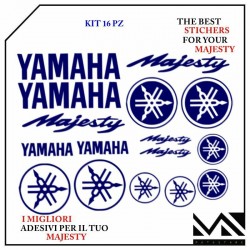 KIT SERIE DI ADESIVI PER YAMAHA MAJESTY 250 400 DI COLORE BLU MOD1