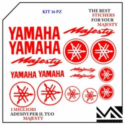 KIT SERIE DI ADESIVI PER YAMAHA MAJESTY 250 400 DI COLORE ROSSO MOD1