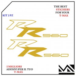 KIT 2 ADESIVI RR 560 SCUDO ANTERIORE PER YAMAHA TMAX T- MAX 560 COLORE ORO