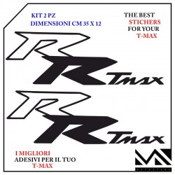 KIT 2 ADESIVI RR TMAX SCUDO ANTERIORE PER YAMAHA TMAX T- MAX 500 530 560 COLORE NERO