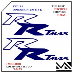 KIT 2 ADESIVI RR TMAX SCUDO ANTERIORE PER YAMAHA TMAX T- MAX 500 530 560 COLORE BLU