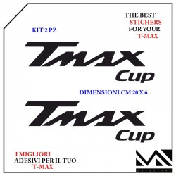 KIT 2 ADESIVI TMAX CUP SCUDO ANTERIORE PER YAMAHA TMAX T- MAX 500 530 560 COLORE NERO