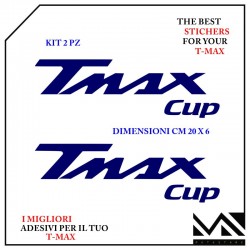 KIT 2 ADESIVI TMAX CUP SCUDO ANTERIORE PER YAMAHA TMAX T- MAX 500 530 560 COLORE BLU