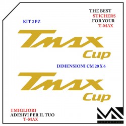 KIT 2 ADESIVI TMAX CUP SCUDO ANTERIORE PER YAMAHA TMAX T- MAX 500 530 560 COLORE ORO