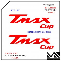 KIT 2 ADESIVI TMAX CUP SCUDO ANTERIORE PER YAMAHA TMAX T- MAX 500 530 560 COLORE ROSSO