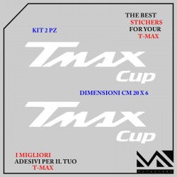 KIT 2 ADESIVI TMAX CUP SCUDO ANTERIORE PER YAMAHA TMAX T- MAX 500 530 560 COLORE BIANCO