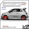 KIT 2 ADESIVI CON LOGO & SCRITTA ABARTH PER PORTIERE FIAT 500 CENTIMETRI 50 X 5