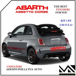ADESIVO stickers LOGO FIAT 500 ABARTH ASSETTO CORSE TUNING PUNTO COLORE ROSSO