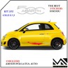 KIT 2 ADESIVI CON LOGO FIAT 500 E SCRITTA ABARTH CENTRALE PER FASCIONI LATERALI CENTIMETRI 25 X 7,5