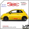 KIT 2 ADESIVI CON LOGO FIAT 500 E SCRITTA ABARTH CENTRALE PER FASCIONI LATERALI CENTIMETRI 25 X 7,5