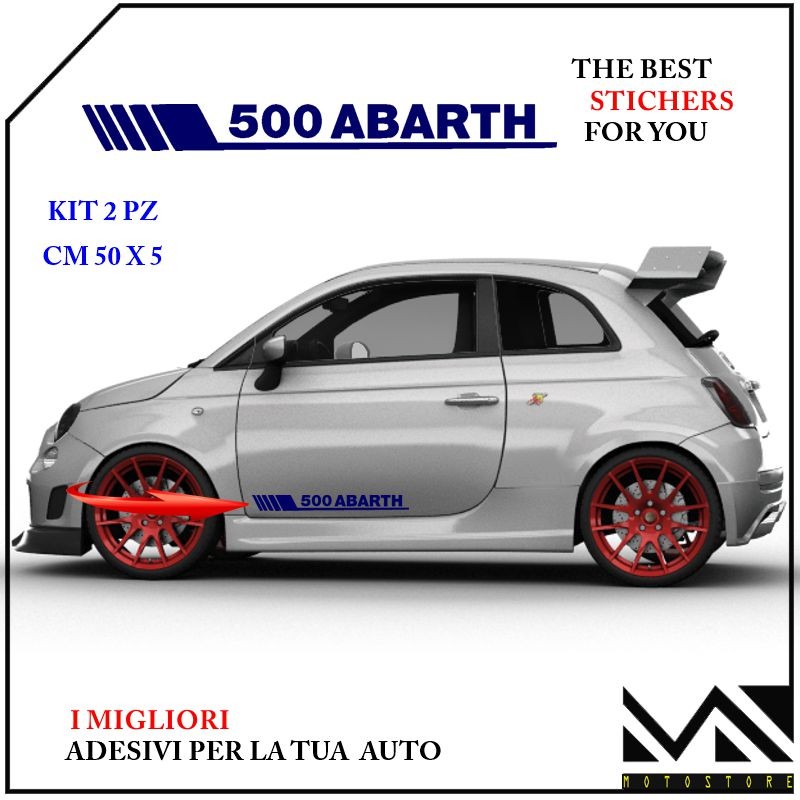 ADESIVI stickers LOGO SCRITTA ABARTH FIAT 500 PORTIERE 595 695