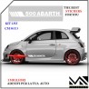 KIT 2 ADESIVI CON LOGO & SCRITTA ABARTH PER PORTIERE FIAT 500 MOD 2 CENTIMETRI 50 X 5