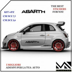 ADESIVI stickers LOGO ABARTH TUNING PER 500 595 695 PUNTO COLORE NERO