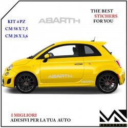 ADESIVI stickers LOGO ABARTH TUNING PER 500 595 695 PUNTO COLORE ARGENTO