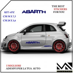 KIT 4 ADESIVI CON LOGO SCRITTA ABARTH PER FIAT 500 595 695 PUNTO ABARTH