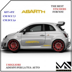 ADESIVI stickers LOGO ABARTH TUNING PER 500 595 695 PUNTO COLORE ORO