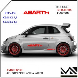 ADESIVI stickers LOGO ABARTH TUNING PER 500 595 695 PUNTO COLORE ROSSO