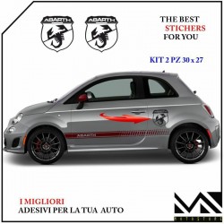 ADESIVI stickers LOGO SCORPIONE ABARTH PER 500 595 695 MOD3 COLORE NERO