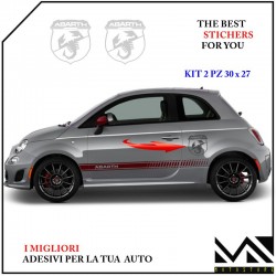 ADESIVI stickers LOGO SCORPIONE ABARTH PER 500 595 695 MOD3 COLORE ARGENTO