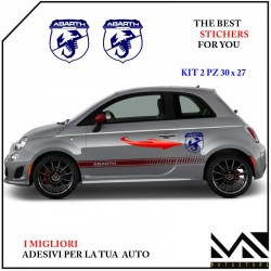 ADESIVI stickers LOGO SCORPIONE ABARTH PER 500 595 695 MOD3 COLORE BLU