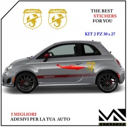 ADESIVI stickers LOGO SCORPIONE ABARTH PER 500 595 695 MOD3 COLORE ORO