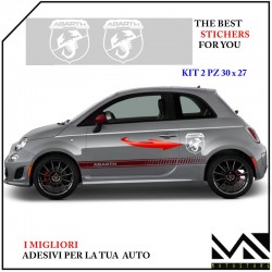 ADESIVI stickers LOGO SCORPIONE ABARTH PER 500 595 695 MOD3 COLORE BIANCO