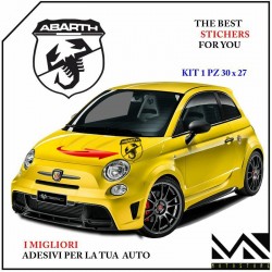 ADESIVO stickers LOGO SCORPIONE ABARTH PER 500 595 695 MOD 3 COLORE NERO