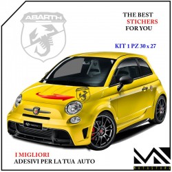 ADESIVO stickers LOGO SCORPIONE ABARTH PER 500 595 695 MOD 3 COLORE ARGENTO