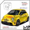 KIT 1 ADESIVO CON LOGO SCORPIONE SCRITTA ABARTH PER FIAT 500 595 695 PUNTO MOD 3 CENTIMETRI 30 X 27