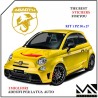 KIT 1 ADESIVO CON LOGO SCORPIONE SCRITTA ABARTH PER FIAT 500 595 695 PUNTO MOD 3 CENTIMETRI 30 X 27