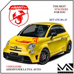 ADESIVO stickers LOGO SCORPIONE ABARTH PER 500 595 695 MOD 3 COLORE ROSSO